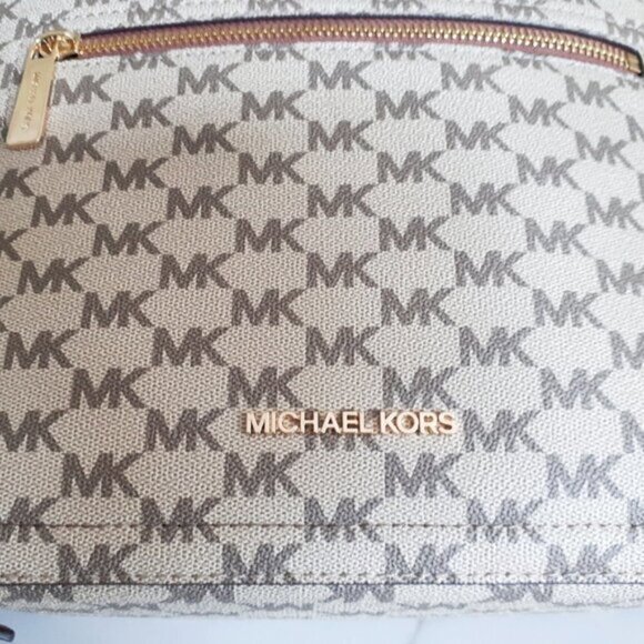 NWT MICHAEL Michael Kors brown & cream convertible backpack handbag - Picture 4 of 9